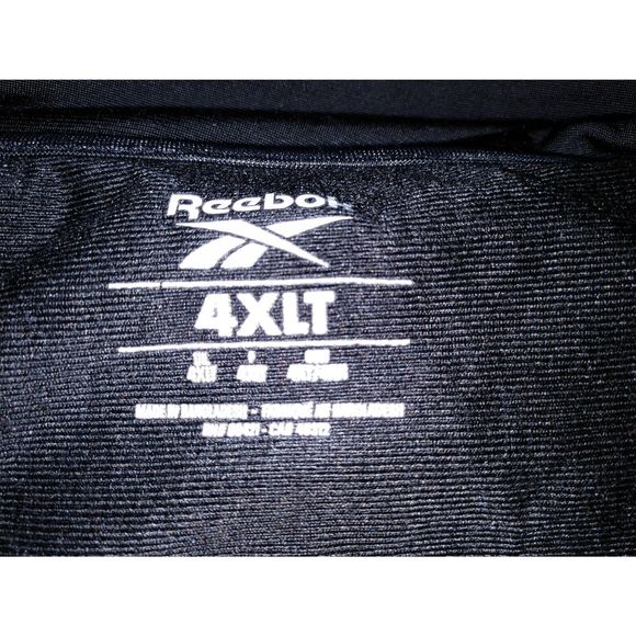 Unisex. Full zippered. Hoodie. Black. Rebok. 4XLT. Blue and white race Stripes. - Picture 2 of 3